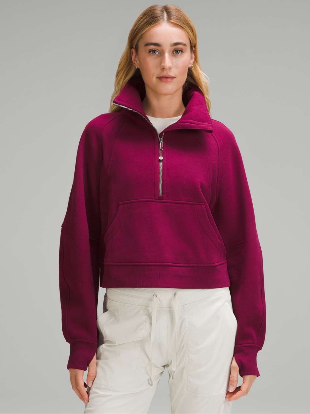 lululemon athletica Cropped Half-Zip Pullover - Raspberry Plum